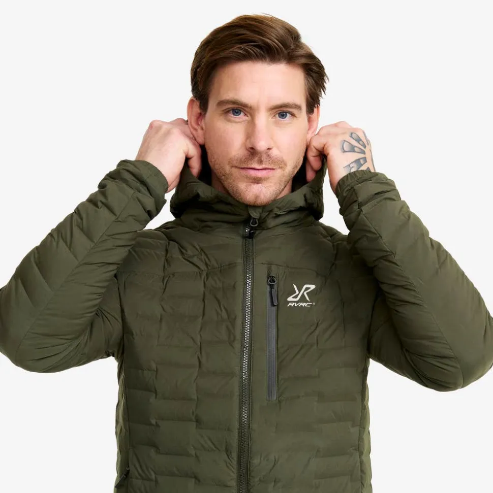 Flex Stretch Hooded Down Jacket Herre